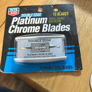 Vintage double edge premium chrome, razor blades brand new in package 15 blades